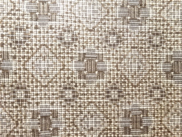 JAPANESE KIMONO / ANTIQUE KIMONO / SILK / DORO OSHIMA TSUMUGI / WOVEN GEOMETRIC